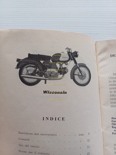 Aermacchi Harley-Davidson 250 Ala Verde-Bianca-Rossa 1961 manuale uso originale