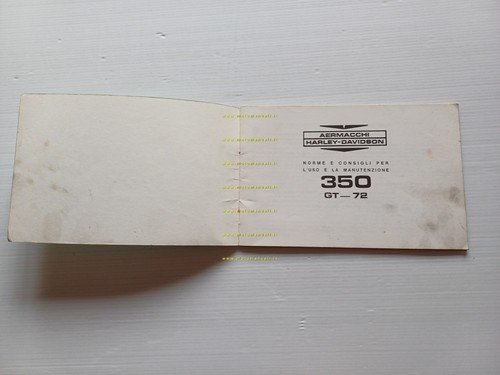 Aermacchi Harley-Davidson 350 GT 1972 manuale uso libretto originale Italiano