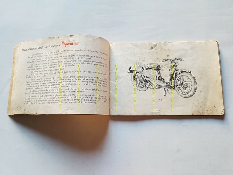 Aermacchi Macchi 125 scooter manuale uso manutenzione ITALIANO originale