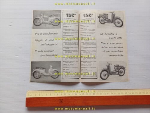 Aermacchi produzione modelli 125 250 1952 depliant originale italiano