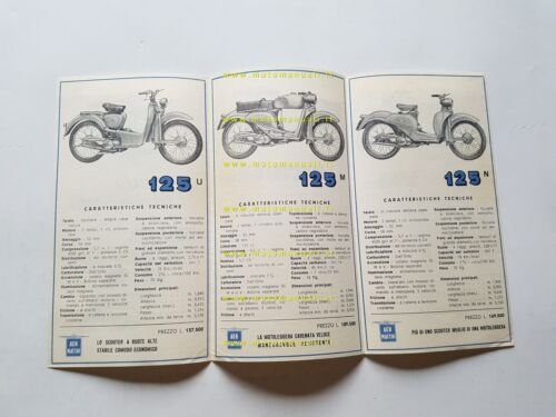 Aermacchi produzione modelli 125 250 motocarro 1953 depliant originale italiano