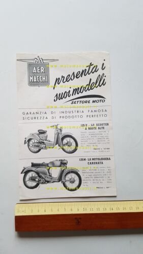 Aermacchi produzione modelli moto 1954 depliant originale