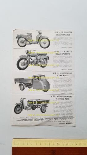 Aermacchi produzione modelli moto 1954 depliant originale
