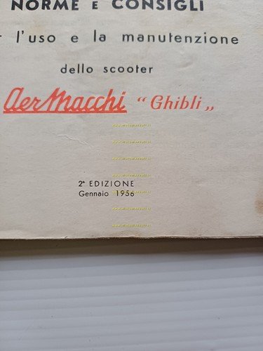 Aermacchi scooter Zeffiro 125 - Ghibli 125 1955 manuale uso …