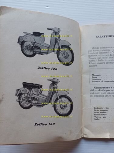 Aermacchi Zeffiro 125 - 150 scooter 1959 manuale uso manutenzione …