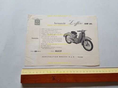 Aermacchi Zeffiro 150 scooter 1955 depliant originale italiano