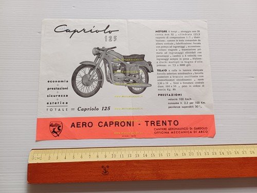 Aerocaproni Capriolo 125 depliant originale italiano