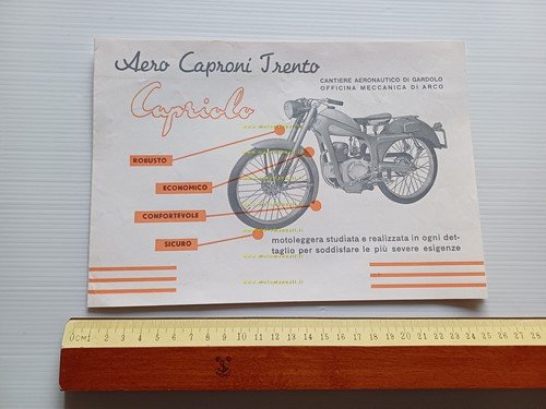 Aerocaproni Capriolo 75 depliant originale italiano anni 50