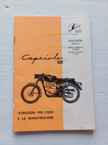 Aeromere Capriolo 100 1961 manuale uso manutenzione libretto originale