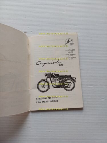 Aeromere Capriolo 100 1961 manuale uso manutenzione libretto originale