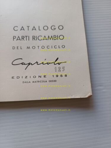 Aeromere Capriolo 125 1957-58 catalogo ricambi originale