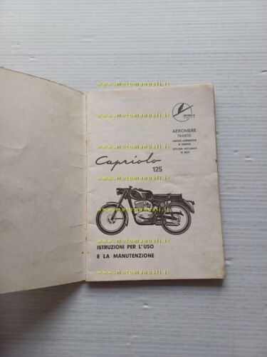 Aeromere Capriolo 125 1960 manuale uso manutenzione libretto originale