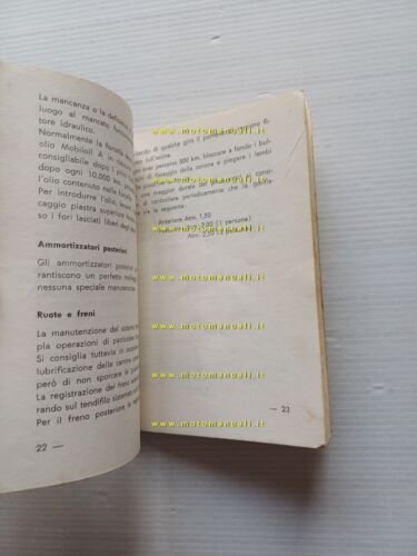 Aeromere Capriolo 125 1960 manuale uso manutenzione libretto originale