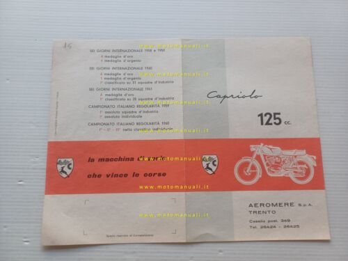 Aeromere Capriolo 125 De Luxe - Gran Turismo 1961 depliant …