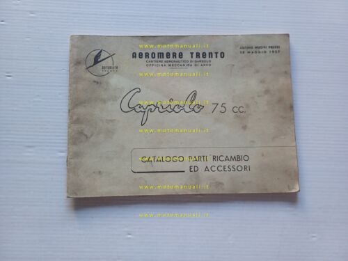 Aeromere Capriolo 75 1957 catalogo ricambi originale