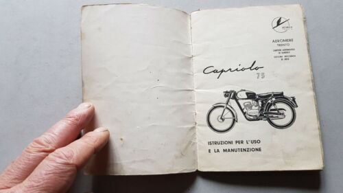 Aeromere Capriolo 75 1958 manuale uso manutenzione moto originale owner's …