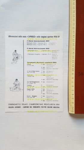 Aeromere Capriolo 75 De Luxe 1959 depliant moto originale ITALIANO