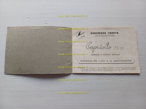 Aeromere Capriolo 75 Normale-Turismo Speciale manuale uso manutenzione originale