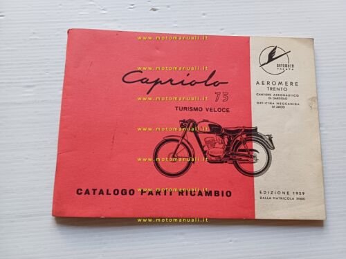 Aeromere Capriolo 75 Turismo Veloce 1959 catalogo ricambi originale
