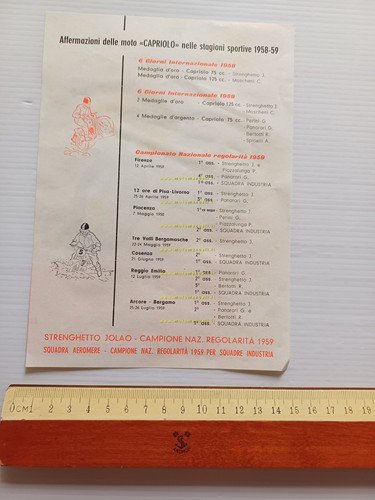 Aeromere Capriolo 75 Turismo Veloce 1960 depliant italiano originale