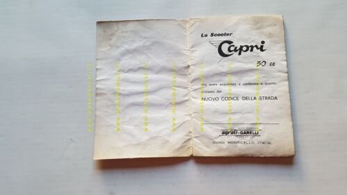 Agrati Capri Scooter 50 1968 manuale uso libretto originale owner's …