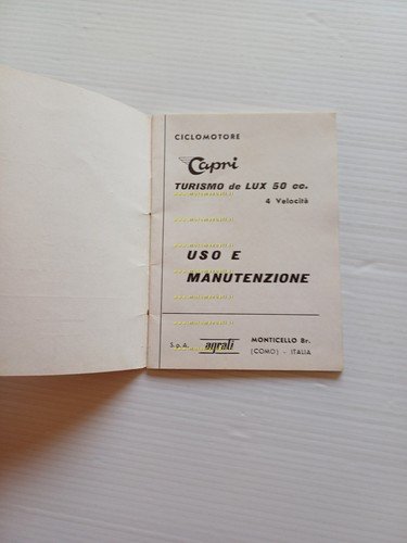 Agrati Capri Turismo De Lux 50 4v manuale uso libretto …