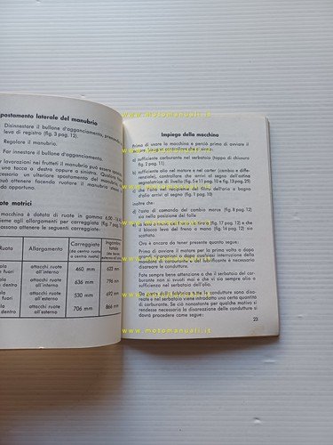 Agria motozappa 2800 D manuale uso originale ITALIANO