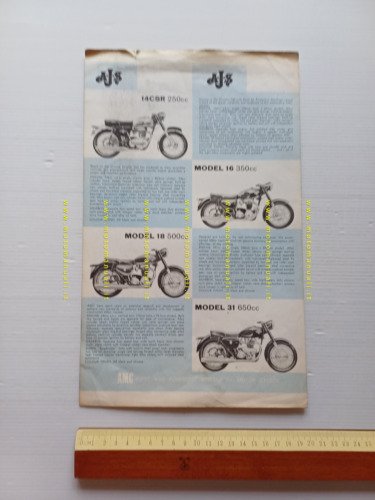 AJS catalogo modelli anni 60 depliant INGLESE originale