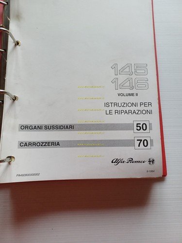 Alfa Romeo 145-146 1994-6 manuale officina Carrozzeria- Climatizzatore originale