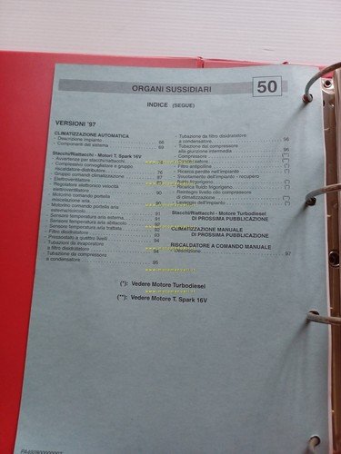 Alfa Romeo 145-146 1994-6 manuale officina Carrozzeria- Climatizzatore originale