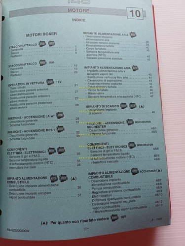 Alfa Romeo 145-146 1994-9 manuale officina Car. Tecniche-Motori-Gruppi Mecc Vol1
