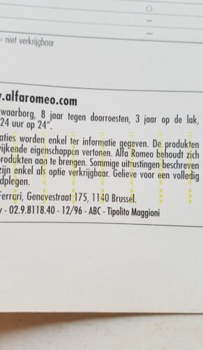 Alfa Romeo 145 1996-7 depliant OLANDESE originale DUTCH text brochure