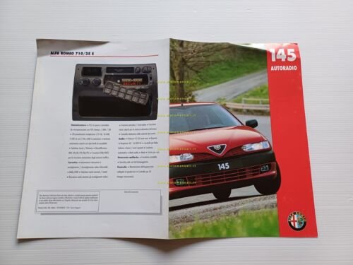 Alfa Romeo 145 autoradio dedicata 1994 depliant originale italiano