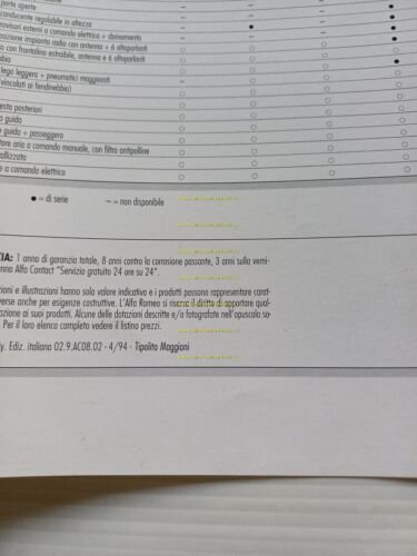 Alfa Romeo 145 modelli 1995 depliant originale italiano