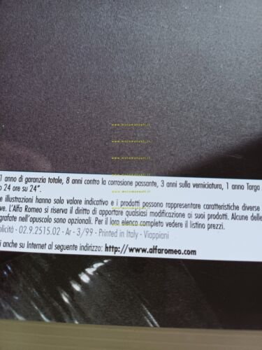 Alfa Romeo 145 modelli 1999 depliant italiano originale