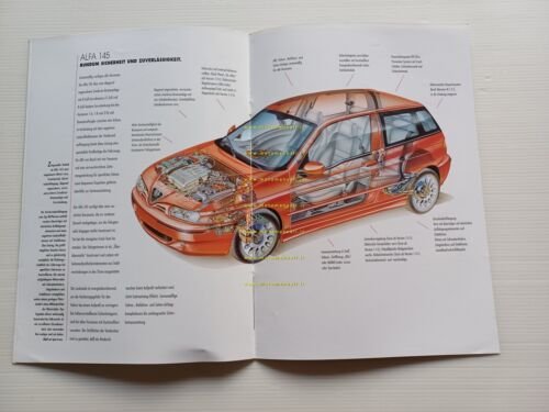 Alfa Romeo 145 modelli 1999 depliant TEDESCO originale