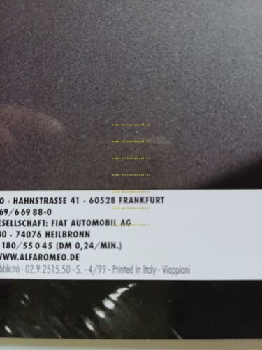 Alfa Romeo 145 modelli 1999 depliant TEDESCO originale