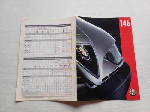 Alfa Romeo 146 modelli 1996-97 cartella colori + interni depliant …