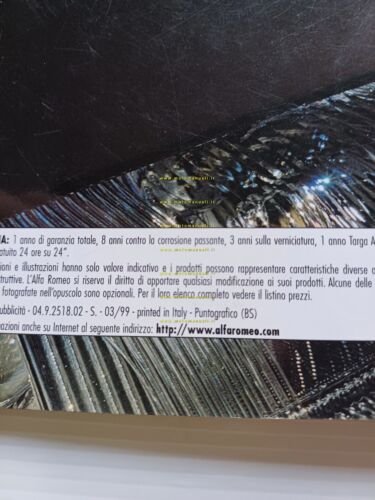 Alfa Romeo 146 modelli 1999 depliant italiano originale