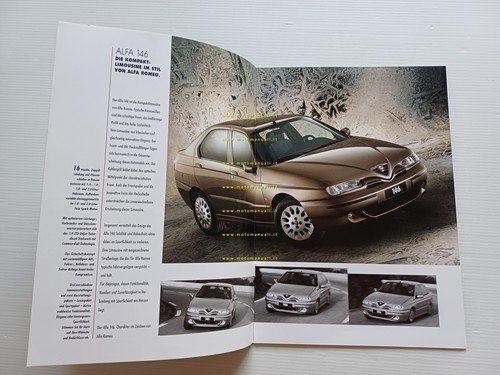 Alfa Romeo 146 modelli 1999 depliant TEDESCO originale