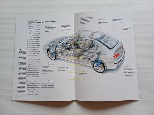 Alfa Romeo 146 modelli 1999 depliant TEDESCO originale