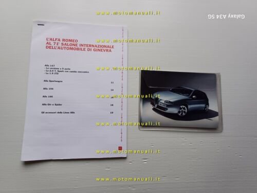 Alfa Romeo 147 Salone Internazionale Auto Geneve 2001 cartella stampa …