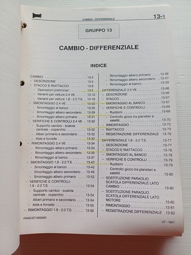 Alfa Romeo 155 1991-94 manuale officina Gruppi Meccanici - Carrozzeria …