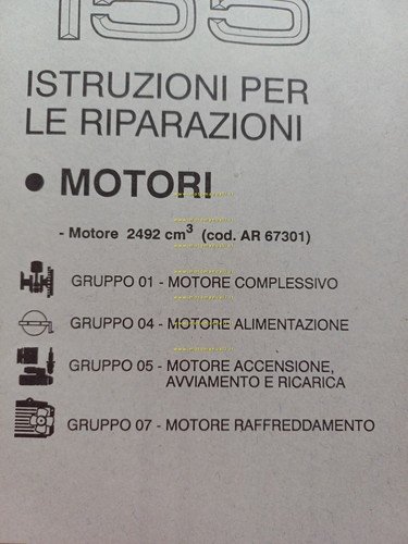Alfa Romeo 155 1991-94 manuale officina Riparazione Tutti Motori originale