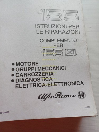 Alfa Romeo 155 4WD 1991-94 COMPLEMENTO manuale officina originale