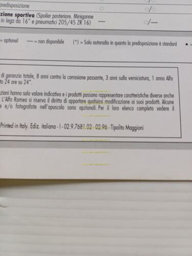 Alfa Romeo 155 modelli 1996 depliant italiano originale