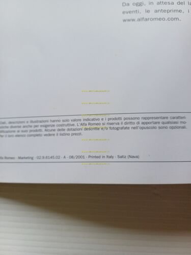 Alfa Romeo 156 - Sportwagon GTA 3.2 6V 2001 depliant …