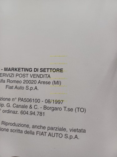 Alfa Romeo 156-166 1997 manuale officina Motori Riparazioni al Banco …