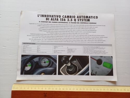ALFA ROMEO 156 2.5 V6 24V Q-System 1999 depliant originale …