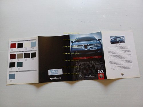 ALFA ROMEO 156 cartella colori + colori interni 1997 depliant …